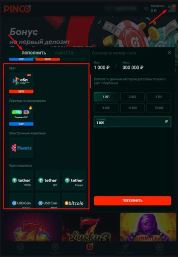 Способы оплаты